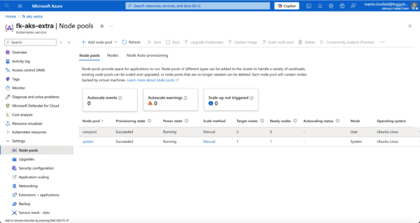 aks additional node pool terraform in Azure Portal